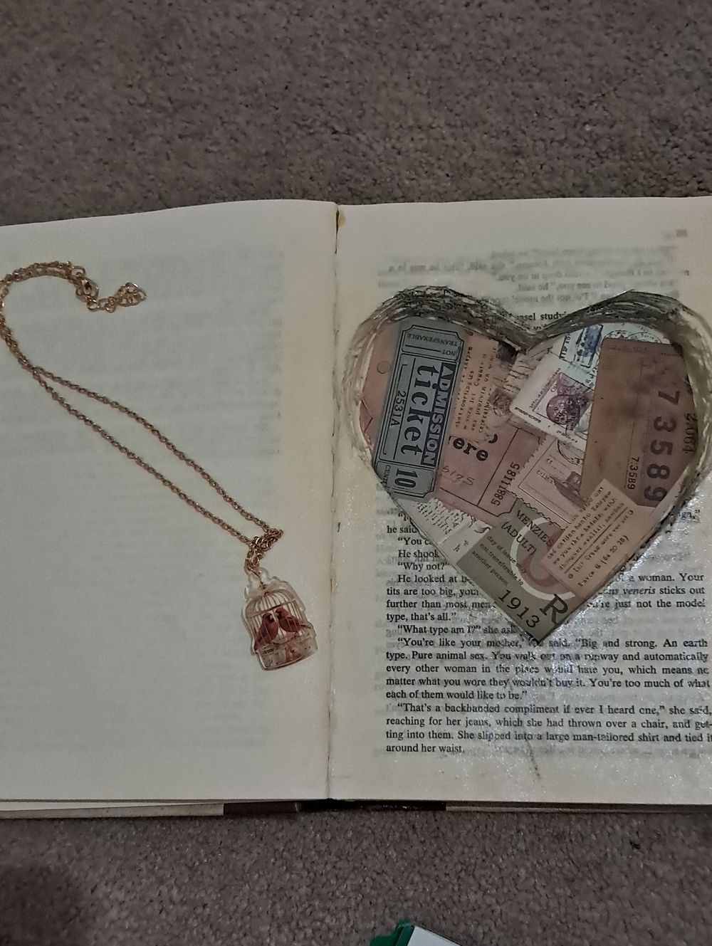 Handmade Storage Hideaway With Pink Accent Inside Carved Out Book